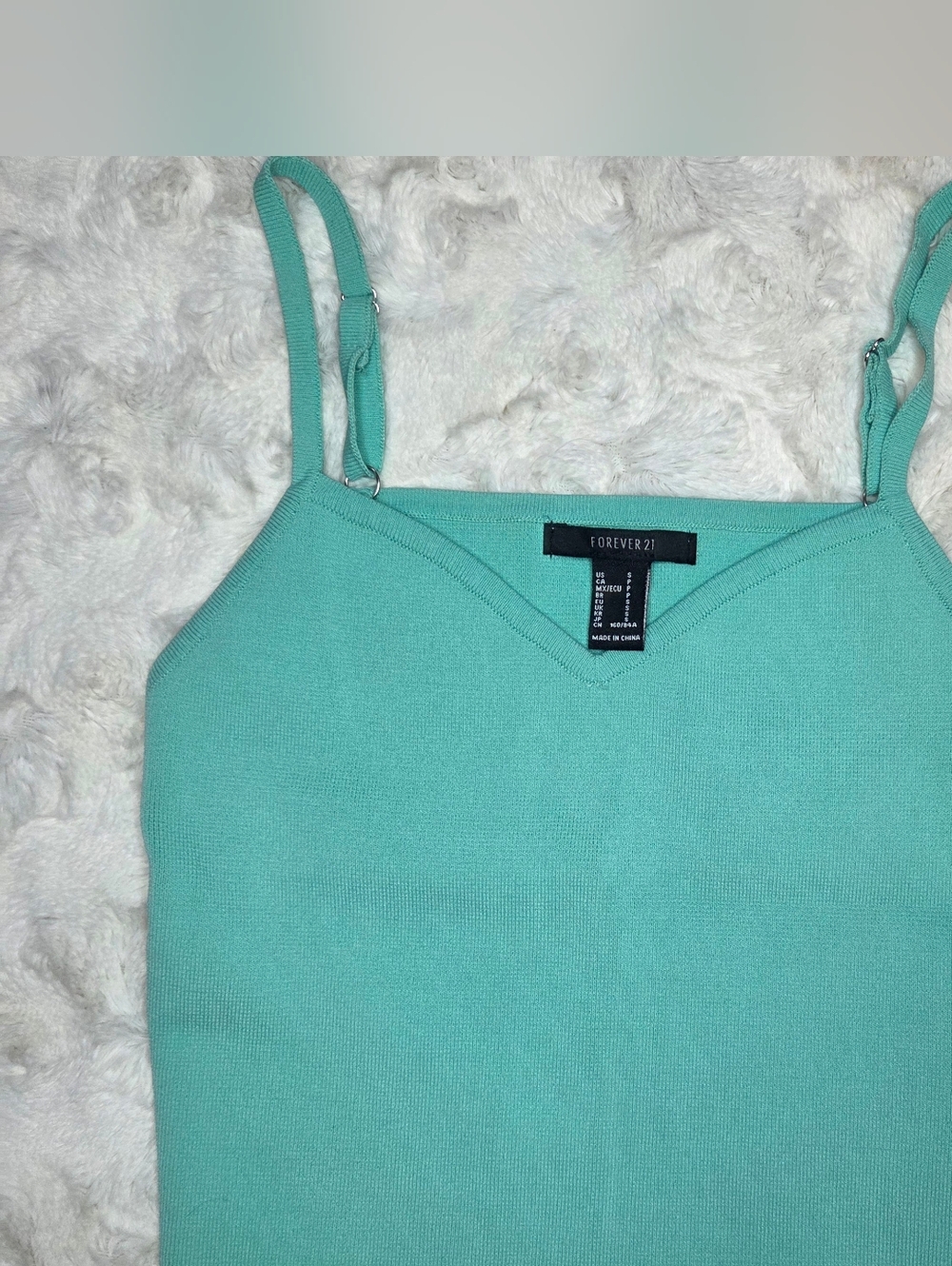 Forever 21 Mint Ribbed V-Neck Cami
